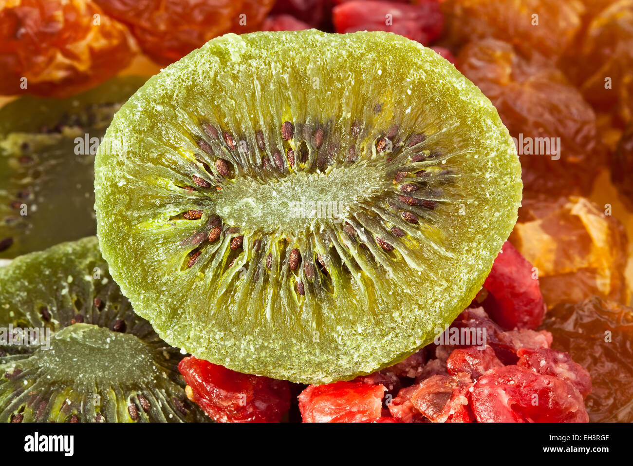 Essiccato kiwi closeup Foto Stock