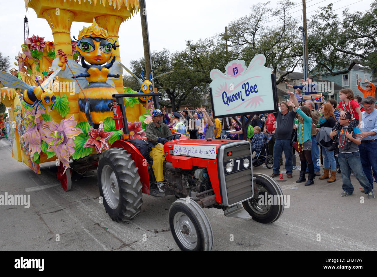 Parade, Mardi Gras 2015, New Orleans, Louisiana, Stati Uniti d'America Foto Stock