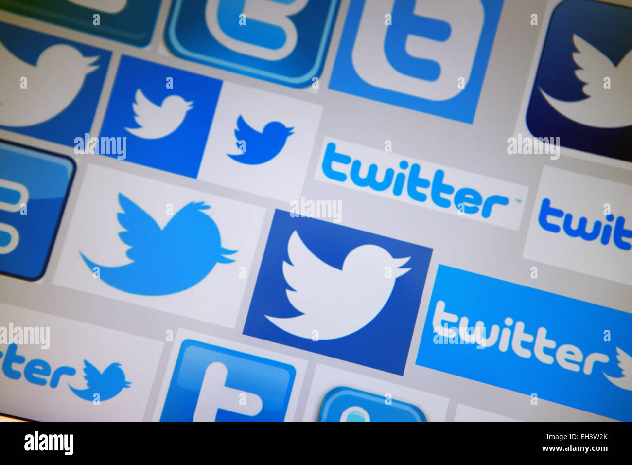Loghi di Twitter Foto Stock