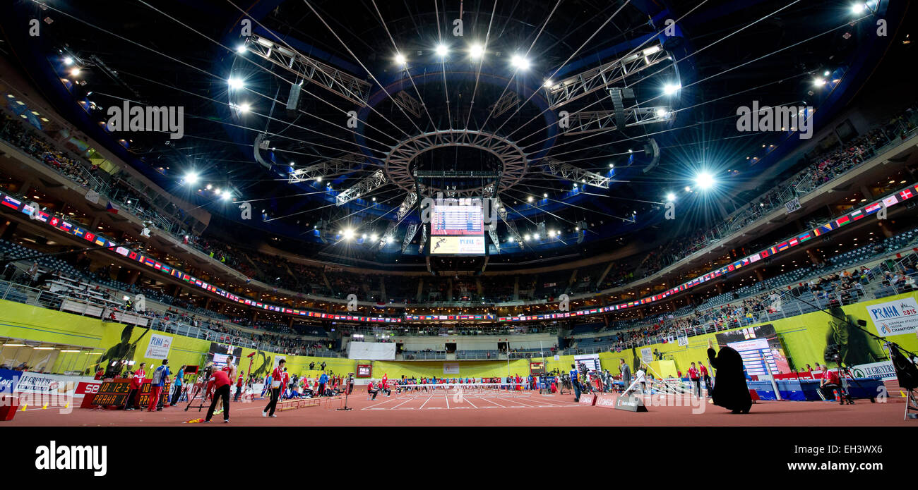 Praga, Repubblica Ceca . 6 Marzo, 2015. Vista generale dell'O2 Arena durante la IAAF Europeo di Atletica Leggera Indoor Championships 2015 all'O2-Arena di Praga Repubblica Ceca, Marzo 06, 2015. Foto: SVEN HOPPE/dpa/Alamy Live News Foto Stock