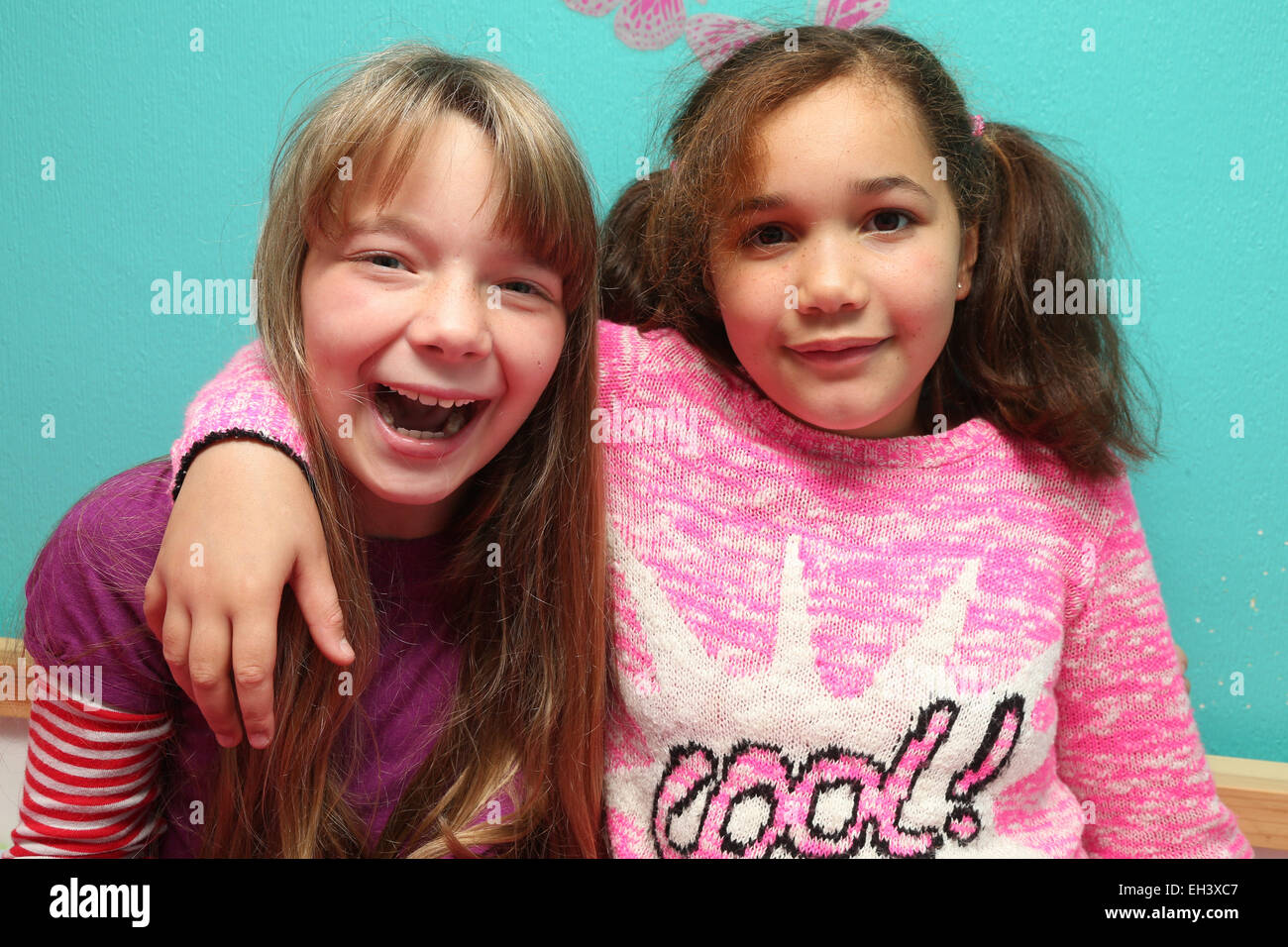 Ritratto di ragazze sorridenti - modello rilasciato Foto Stock