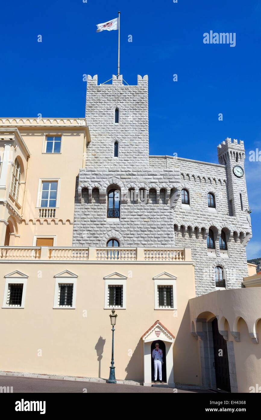 Principato di Monaco, Monaco, il palazzo reale sulla roccia Foto Stock