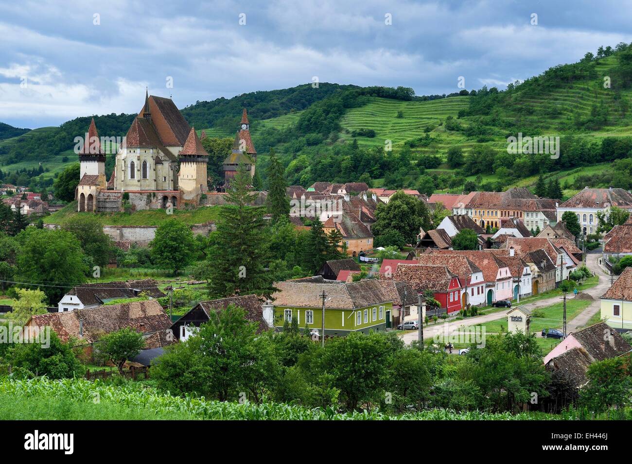 La Romania, Transilvania, Biertan, la chiesa fortificata elencati come patrimonio mondiale dall' UNESCO Foto Stock