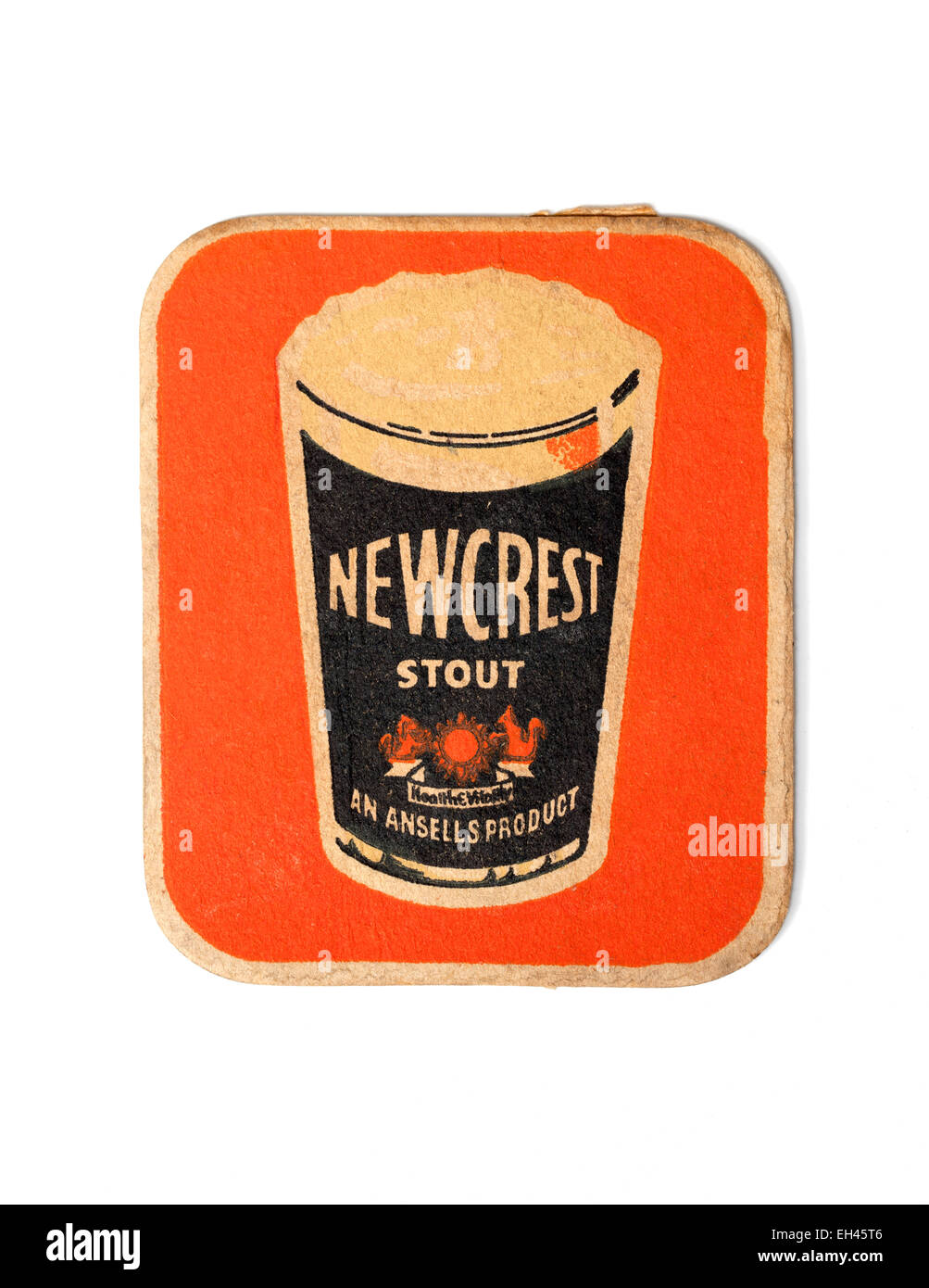 Vintage British Beermat Newcrest pubblicità birra Stout da Ansells Foto Stock