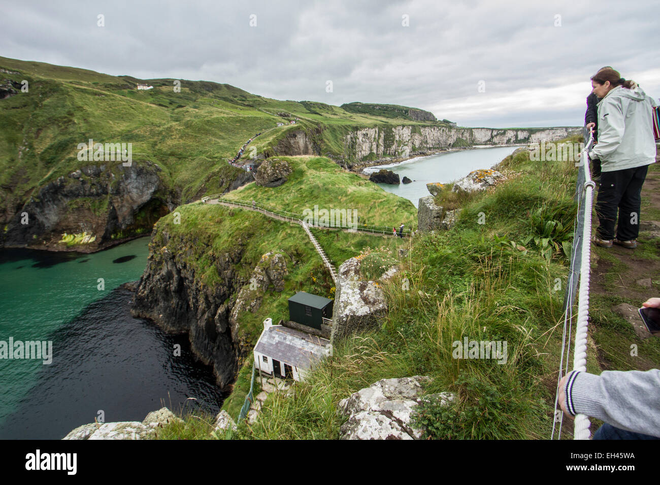 Corda-a-Rede bridge, Co. Antrim, Irlanda Foto Stock