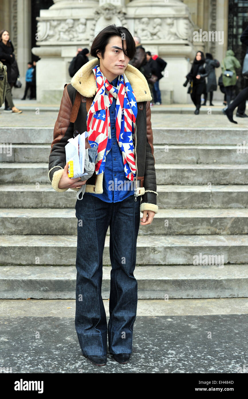 Yu Masui arrivando alla Guy Laroche pista show di Parigi - 4 Marzo 2015 - Foto: Pista Manhattan/Celine Gaille Mindesthonorar 50,- EUR / tassa minima 50,- EUR/picture alliance Foto Stock