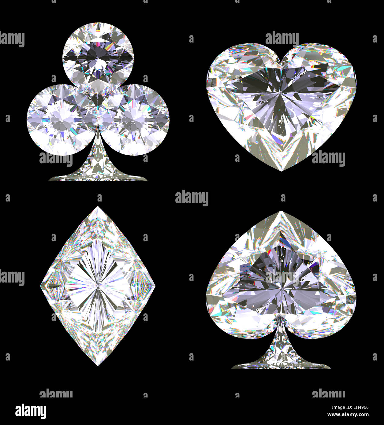 Diamante a forma di tute di carta isolato su nero Foto Stock