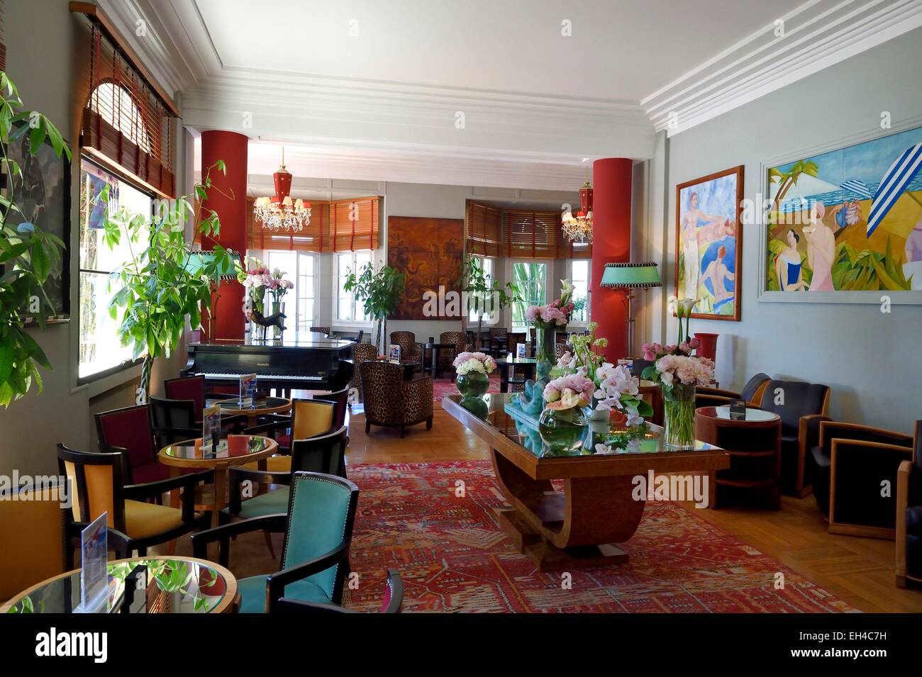 Francia, Alpes Maritimes, Antibes Juan-les-Pins, Belle Rives hotel, il Piano-bar Fitzgerald Foto Stock