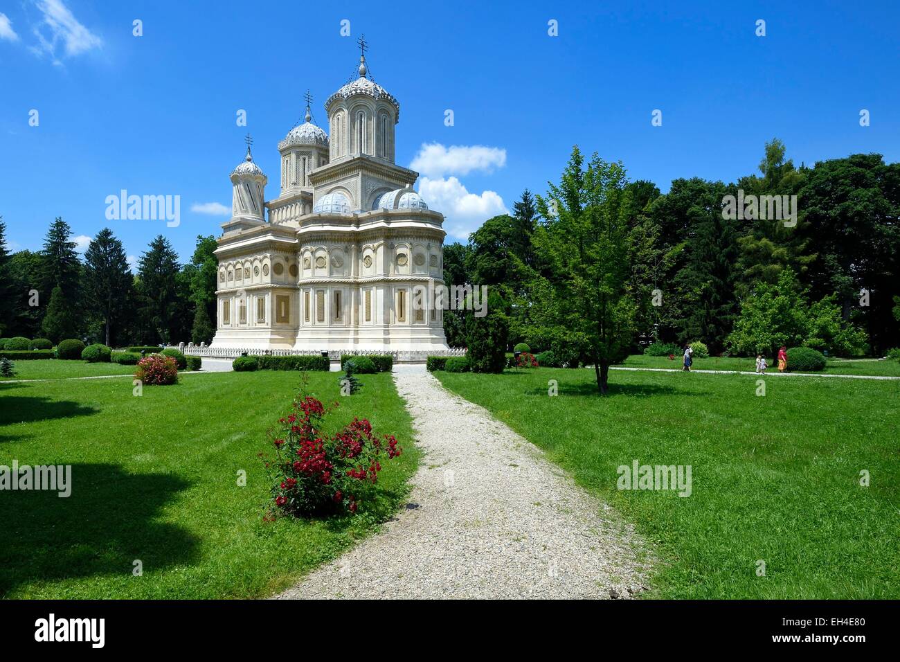 La Romania, Valacchia, Muntenia, Arges County, il Monastero di Curtea de Arges dagli inizi del XVI secolo è ora una chiesa episcopale che ospita la necropoli dei primi re della Romania Foto Stock