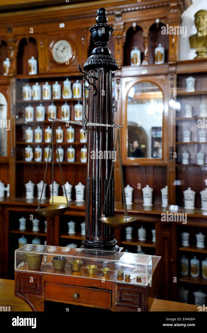 La Romania, Transilvania, Sibiu, la città vecchia, Piata Mica Square, Brukenthal Museo Nazionale, il Museo di Storia della farmacia Foto Stock