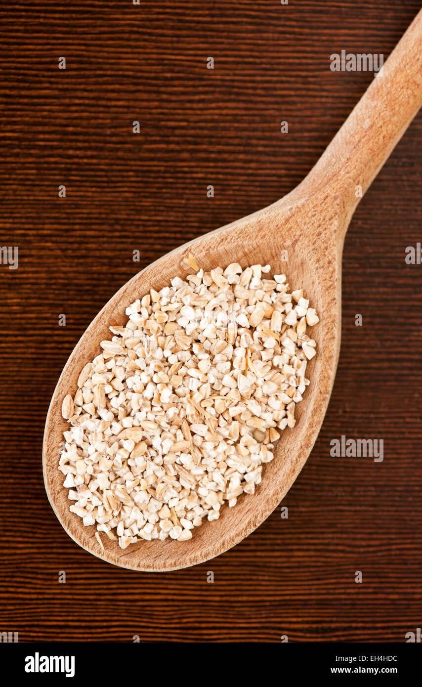 Bianco perlato orzo Semole porzione Foto Stock