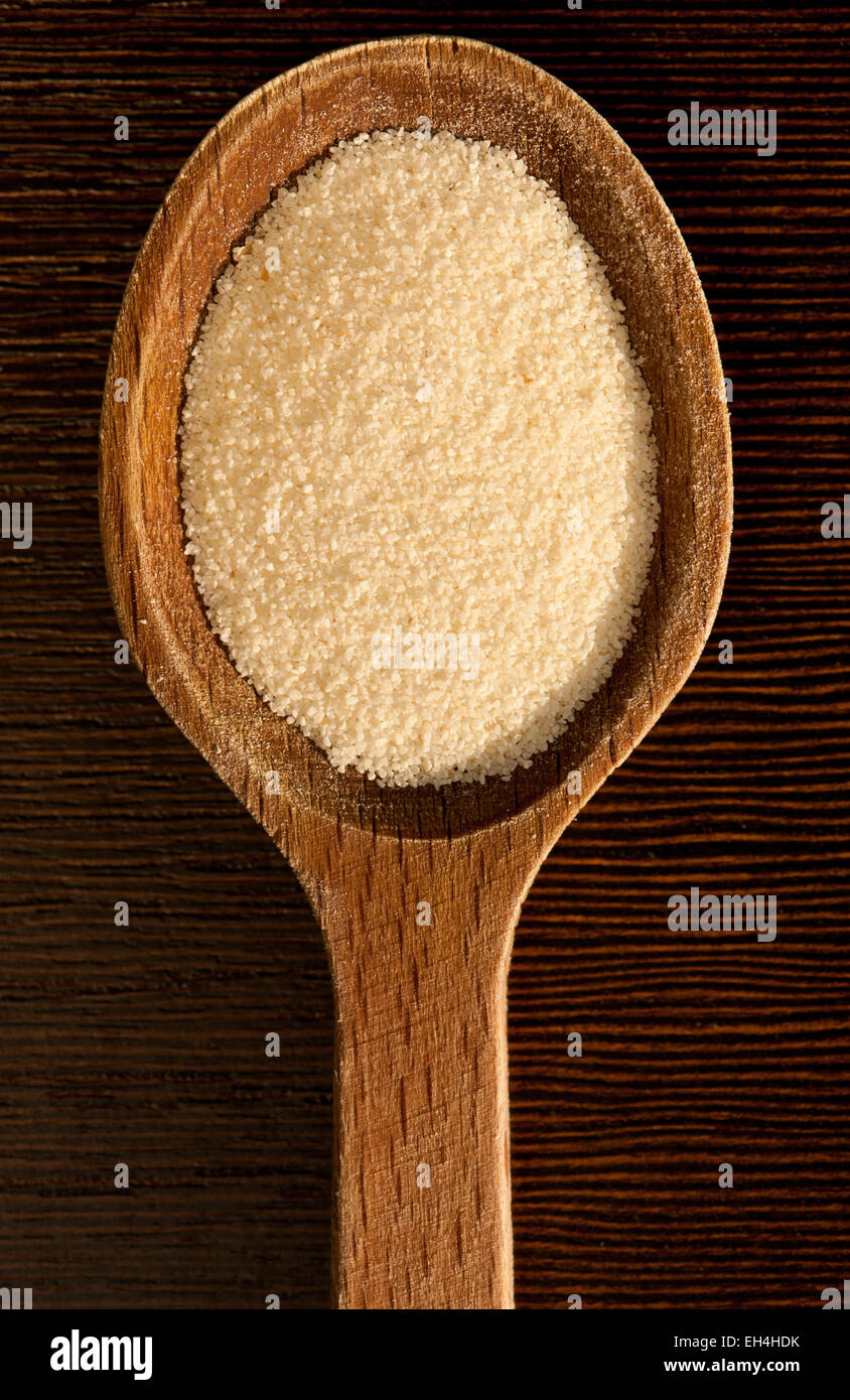 Bianco di grani di semola porzione di pila Foto Stock