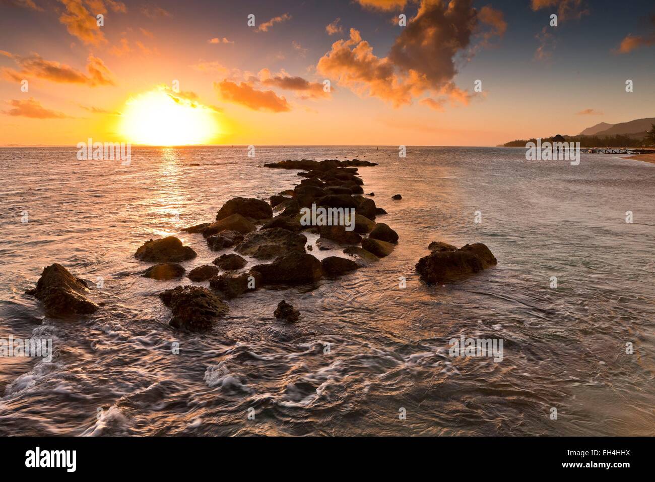 Maurizio Costa Sud Occidentale, Savanne District, la spiaggia di Bel Ombre Foto Stock