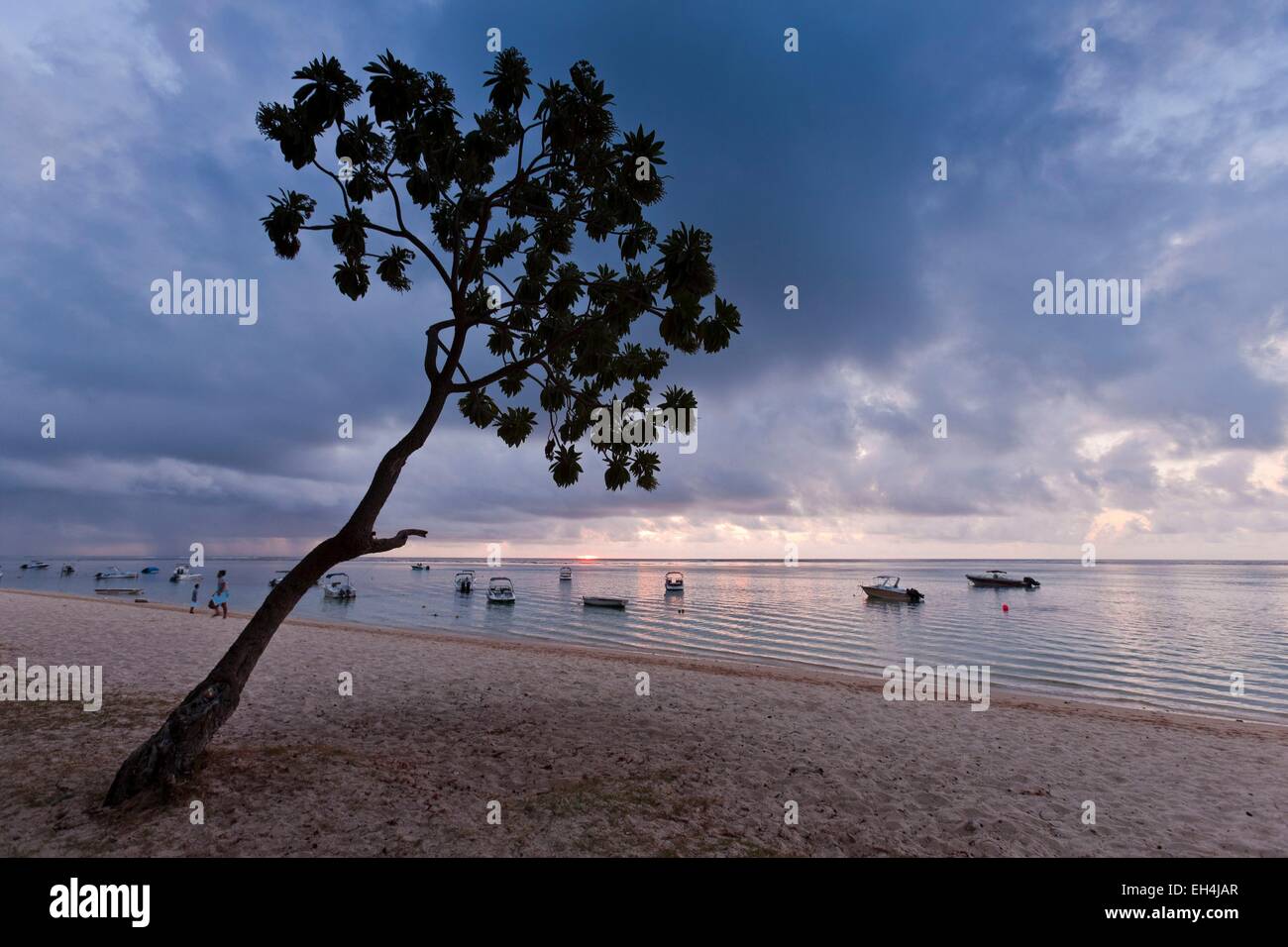Maurizio Costa Sud Occidentale, Black River District, Le Morne Beach Foto Stock