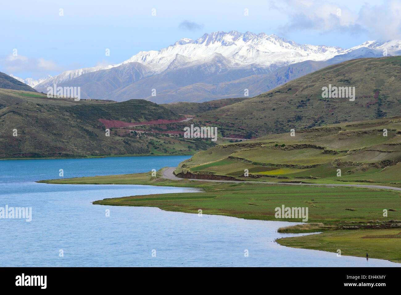 Il Perù, provincia di Cuzco, 4 lagunas, Acopia lago Foto Stock