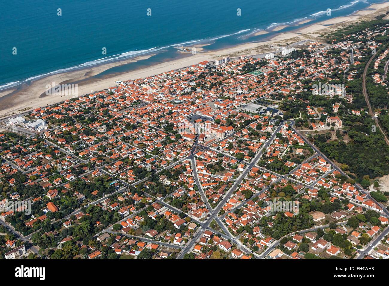 Francia, Gironde, Soulac sur Mer, il SEASIDE RESORT (VISTA AEREA) Foto Stock