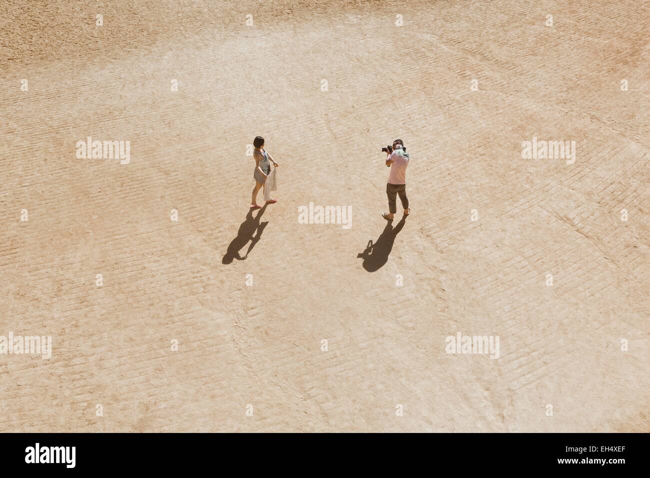 Spagna, Andalusia, Malaga, Ronda, i turisti giapponesi nella corrida a Ronda Foto Stock