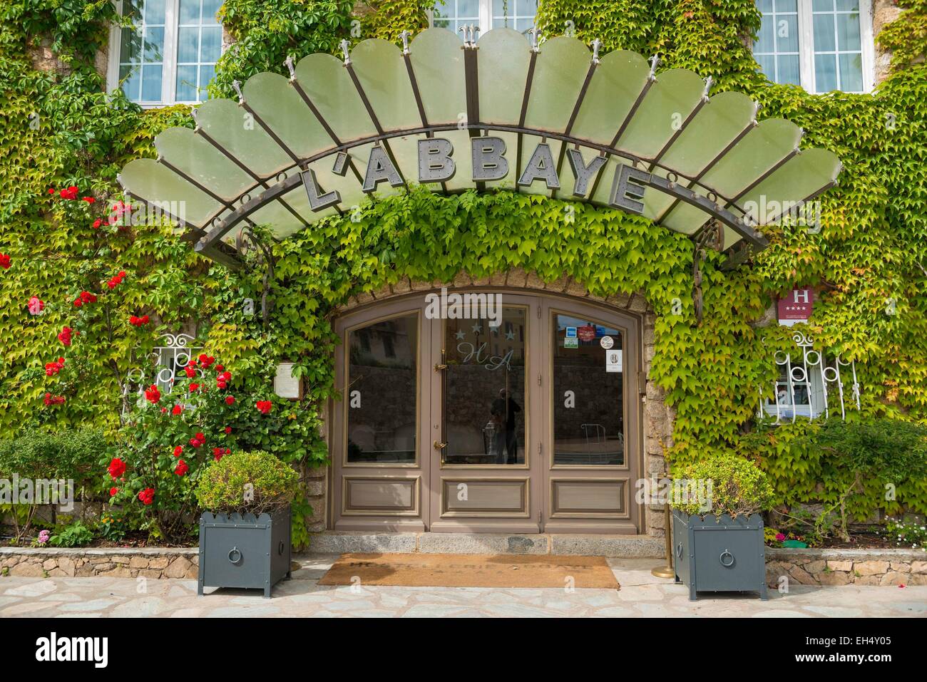 Francia, Haute Corse, Calvi, anteriore del abbey hotel Foto Stock