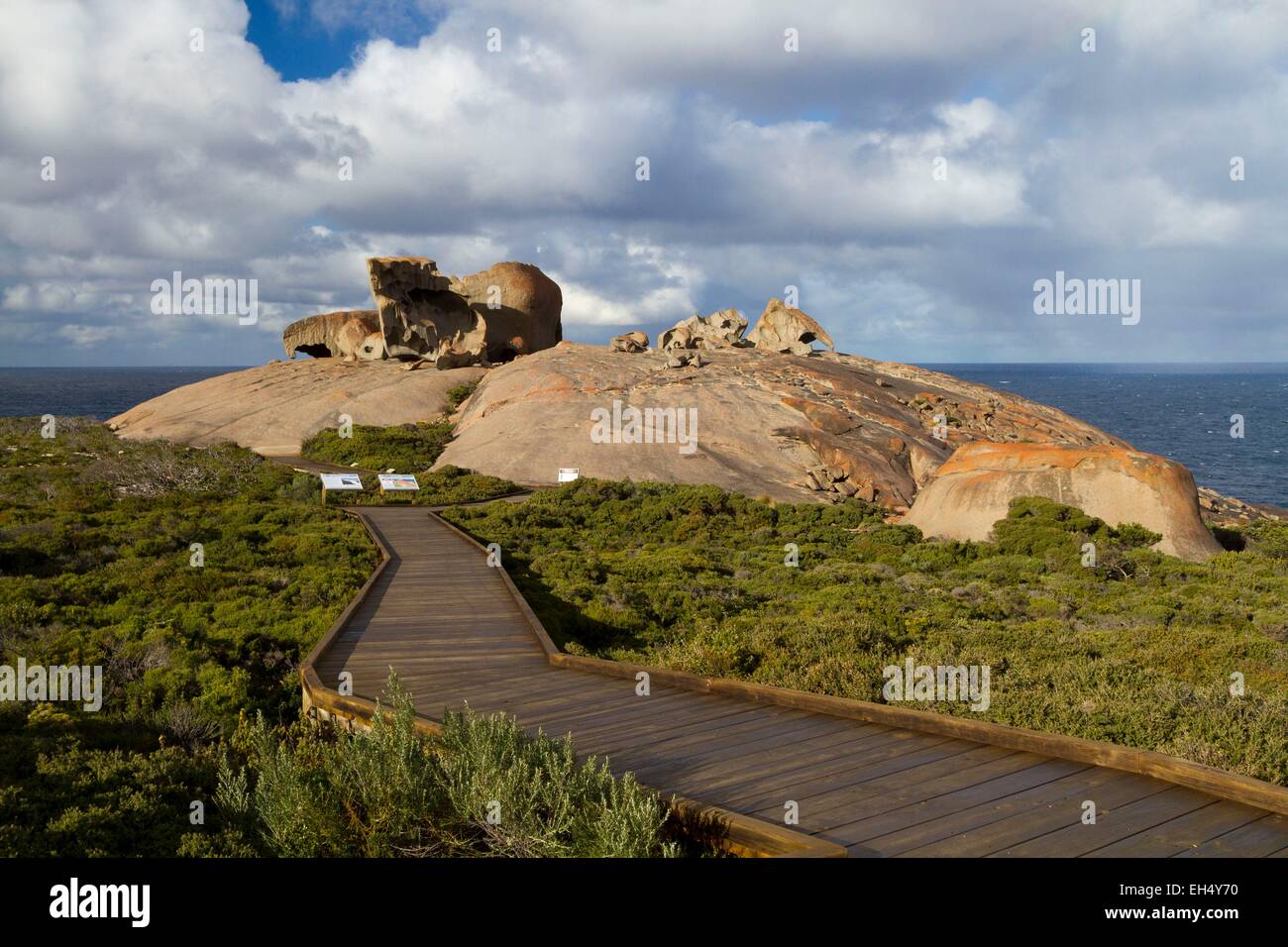 In Australia, in Sud Australia, Kangaroo Island, Parco Nazionale di Flinders Chase, formazioni granitiche di Remarkable Rocks Foto Stock