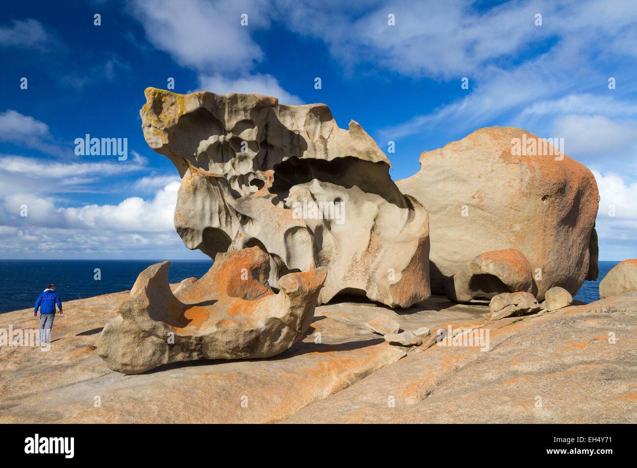 In Australia, in Sud Australia, Kangaroo Island, Parco Nazionale di Flinders Chase, formazioni granitiche di Remarkable Rocks Foto Stock