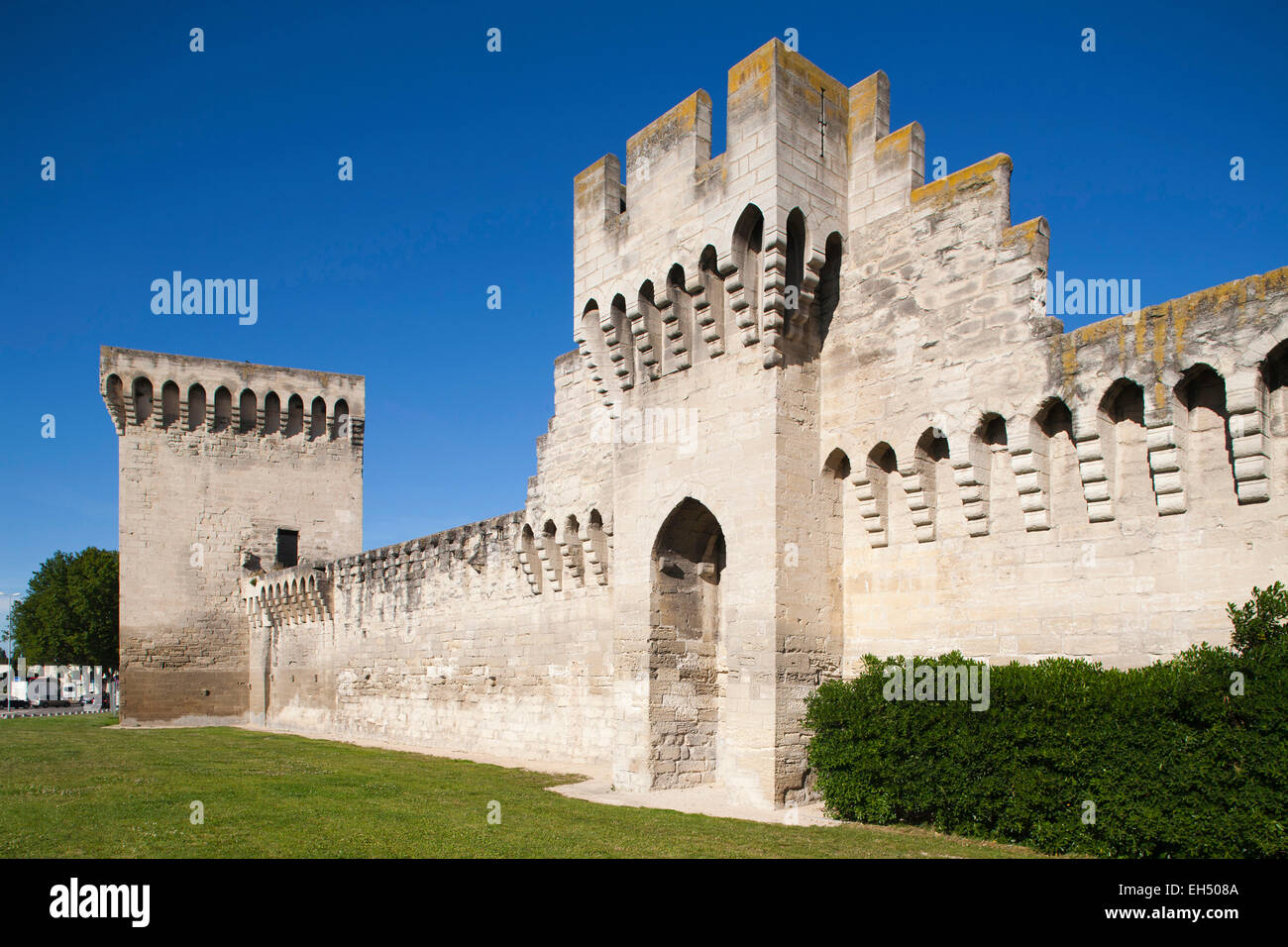 Le antiche mura e bastioni, Avignone, provence, Francia Foto Stock