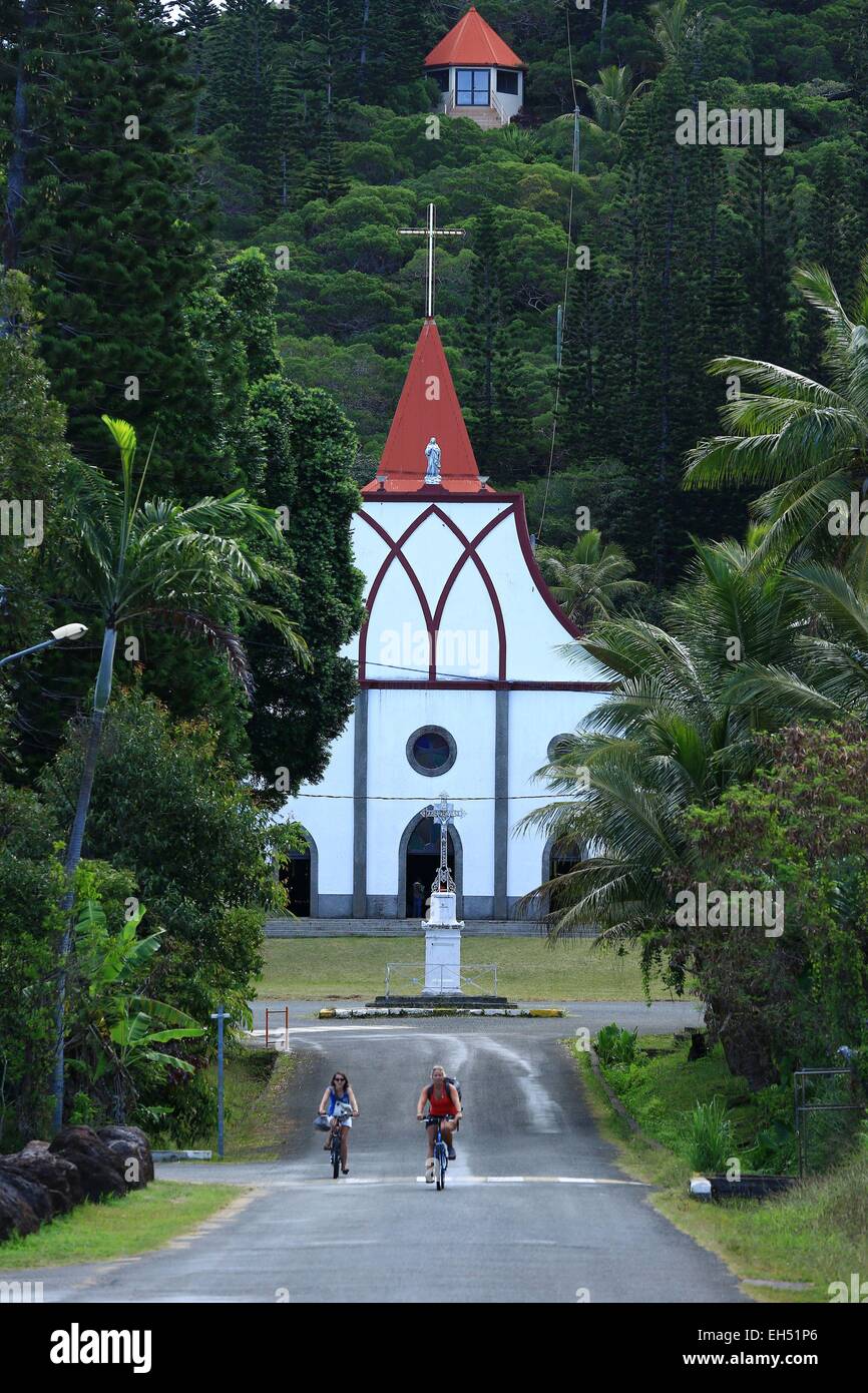 Francia, Nuova Caledonia, Isola dei Pini, chiesa di Vao Foto Stock