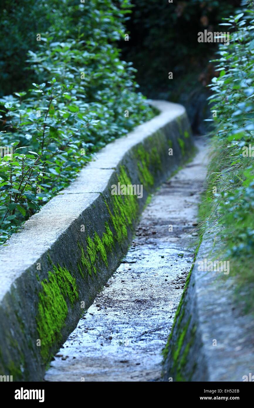 Francia, Var, Le Revest les Eaux, irrigazione canale vicino al serbatoio di acqua Dardennes dam Foto Stock