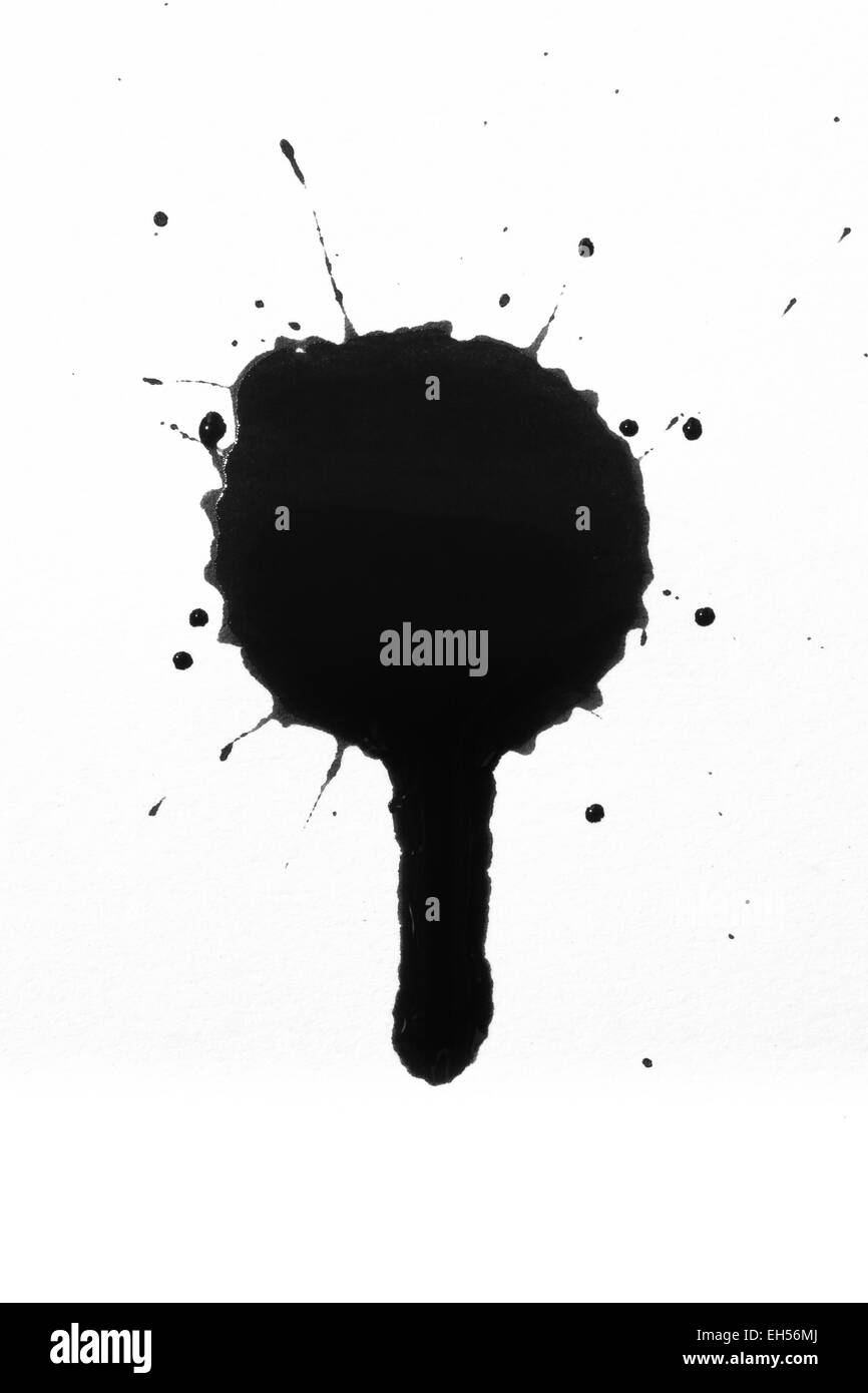 L'inchiostro o olio splat e gocciolamenti Foto Stock