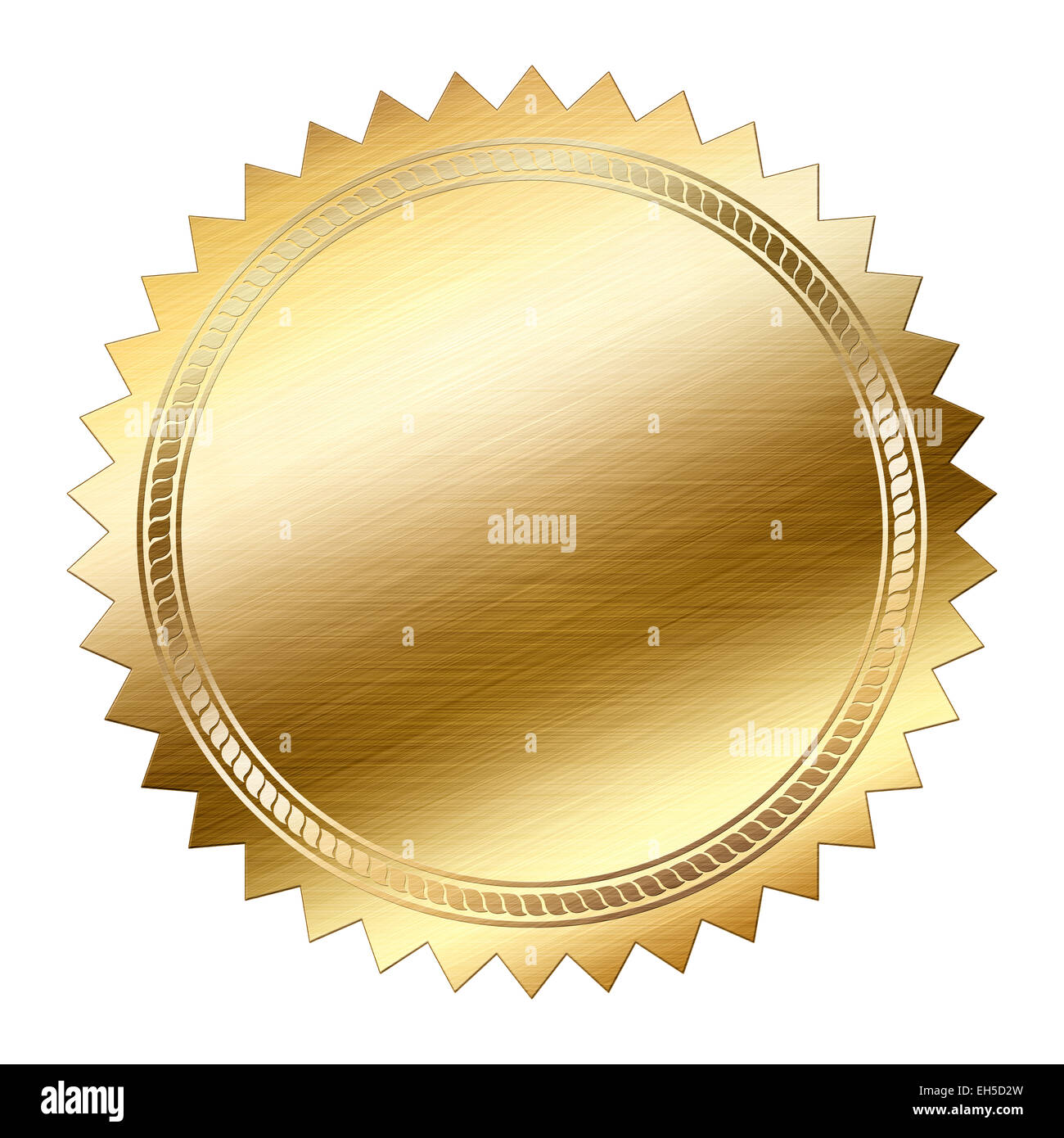 Sigillo d'oro isolati su sfondo bianco Foto Stock
