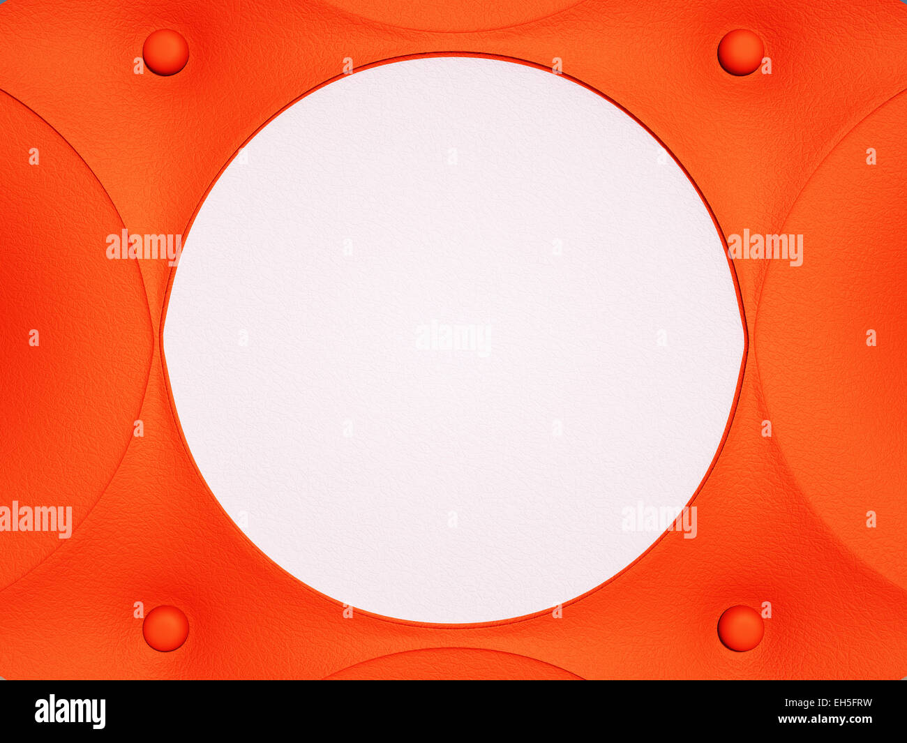 Pelle di colore rosso modello con cerchio bianco e manopole. Risoluzione di grandi dimensioni Foto Stock