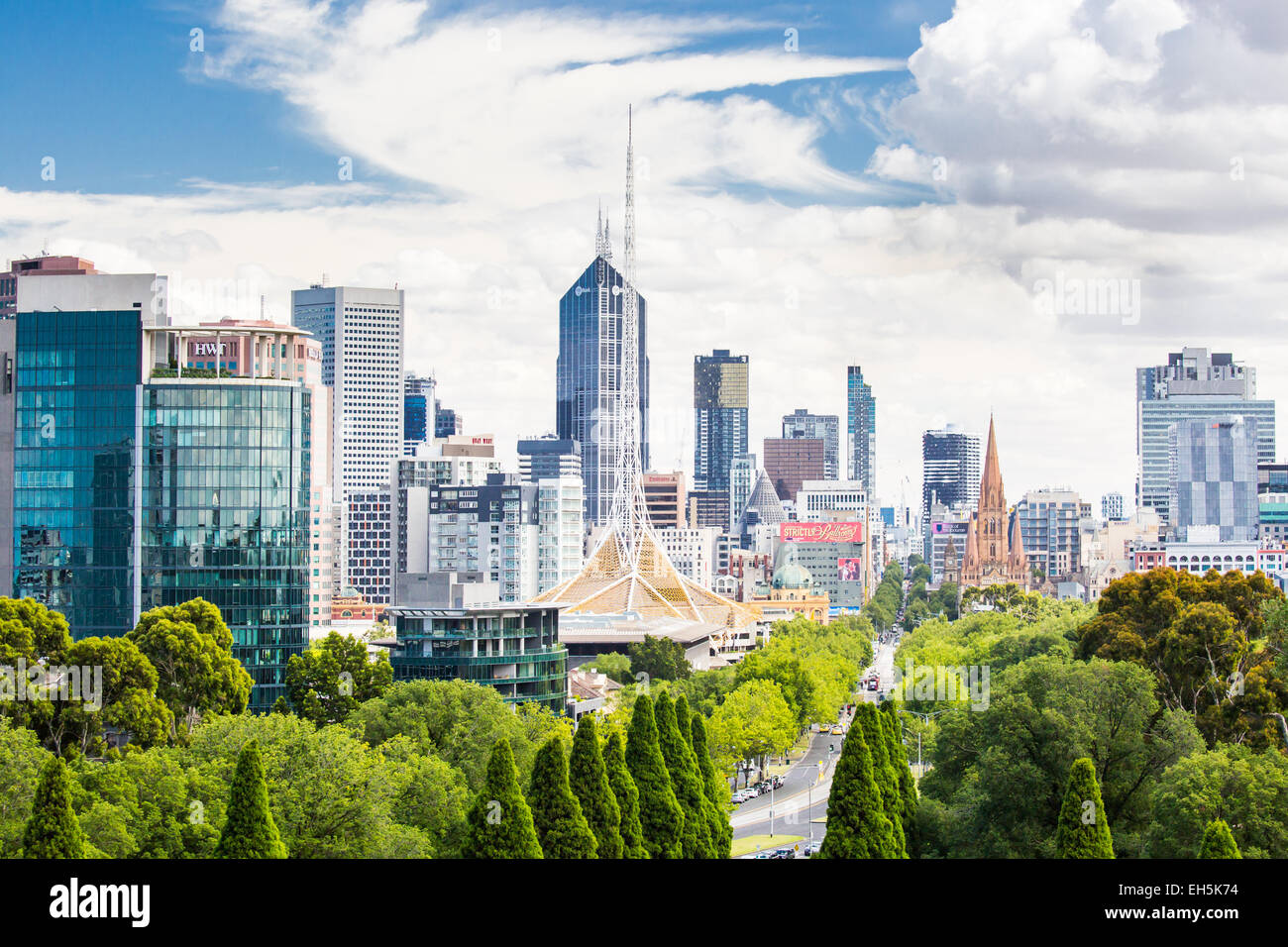 Vista di Melbourne CBD Foto Stock