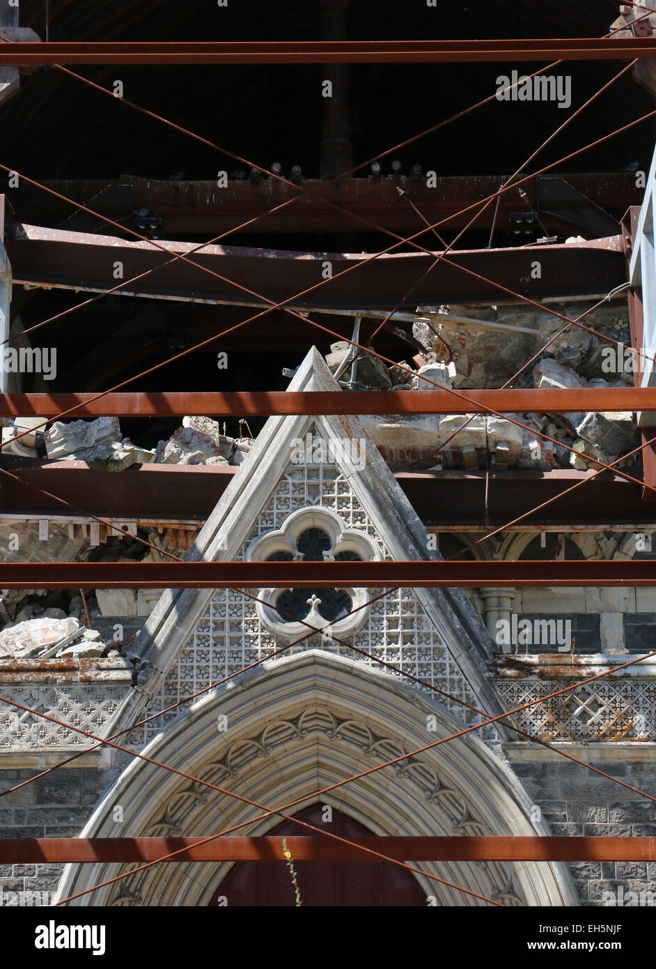 2011 dal sisma la cattedrale di Christchurch in Nuova Zelanda Foto Stock