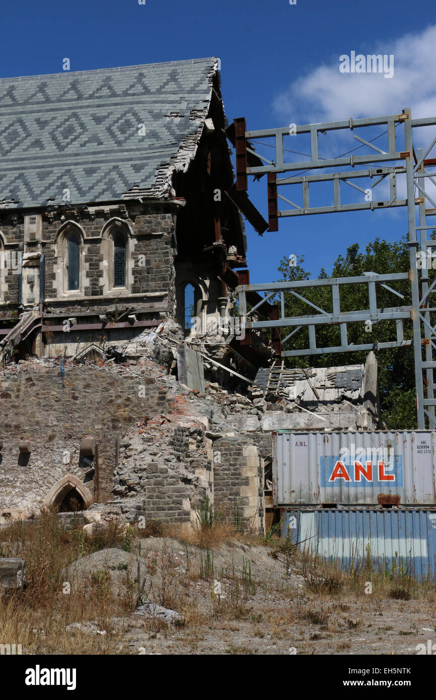 2011 dal sisma la cattedrale di Christchurch in Nuova Zelanda Foto Stock