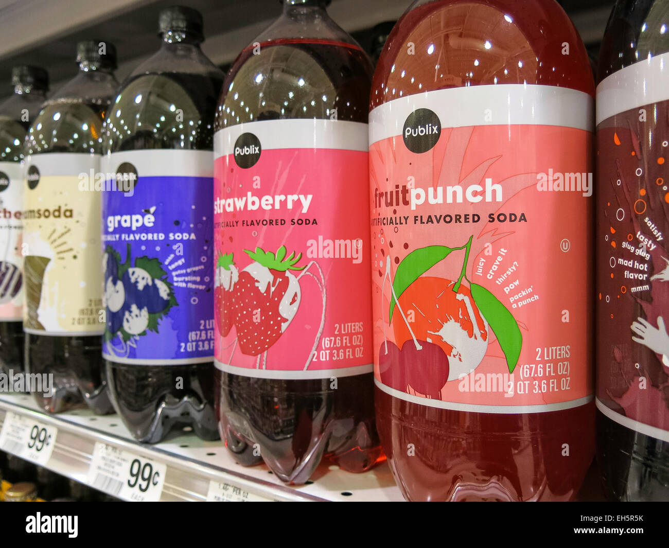 Store marca Private Label punch alla frutta, Publix Super mercato in Florida, Stati Uniti d'America Foto Stock