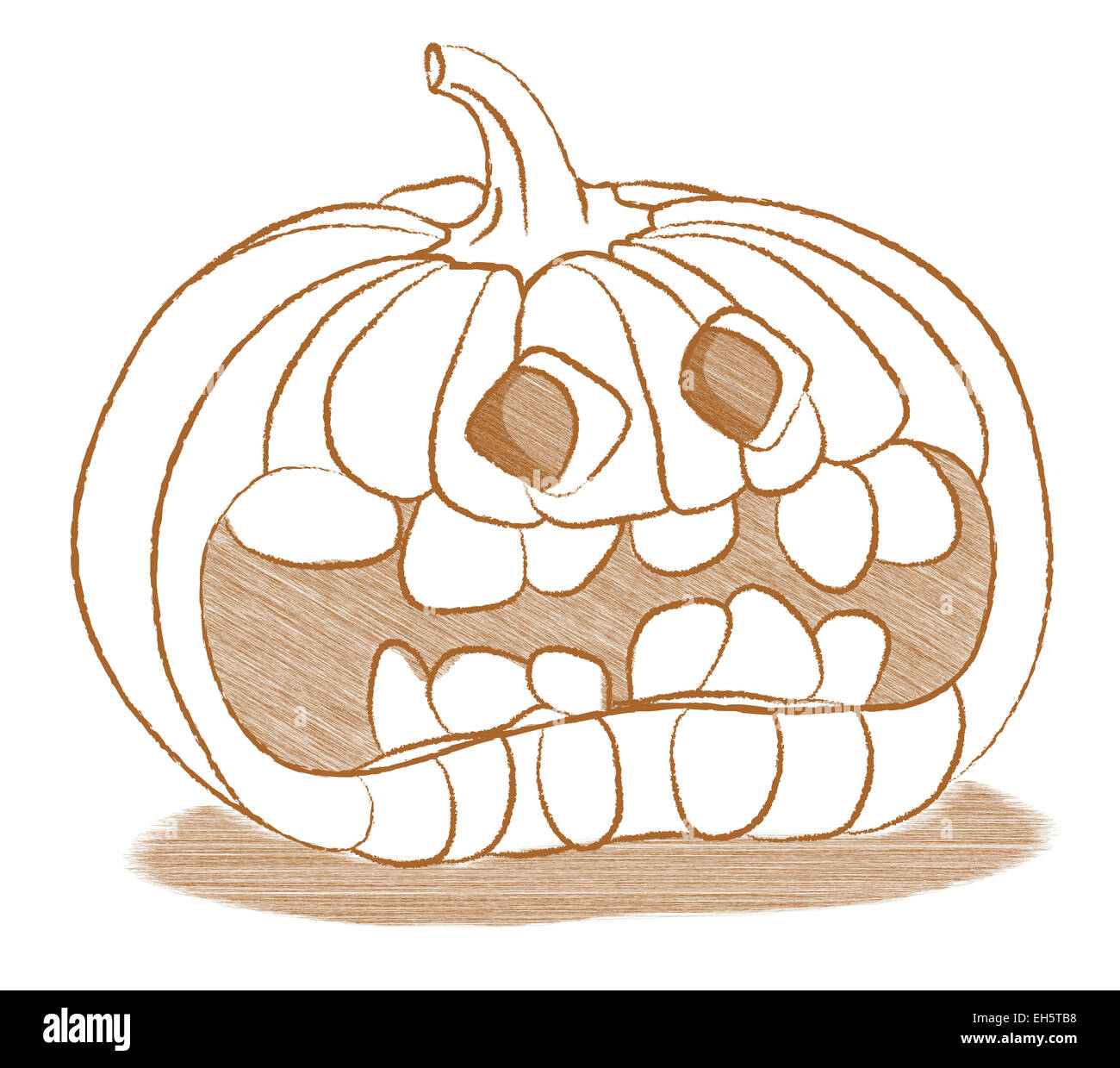 Creepy Zucca di Halloween con faccia buffa. Alta risoluzione Foto Stock