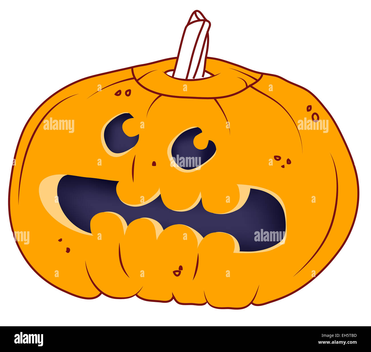 Carino Scary Halloween illustrazione di zucca. Alta risoluzione Foto Stock