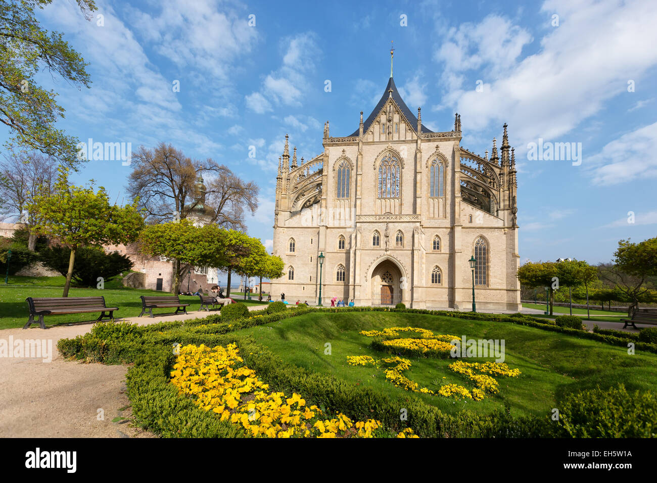 Cattedrale di San Barbora, Kutna Hora, Repubblica Ceca, UNESCO, durante la primavera Foto Stock
