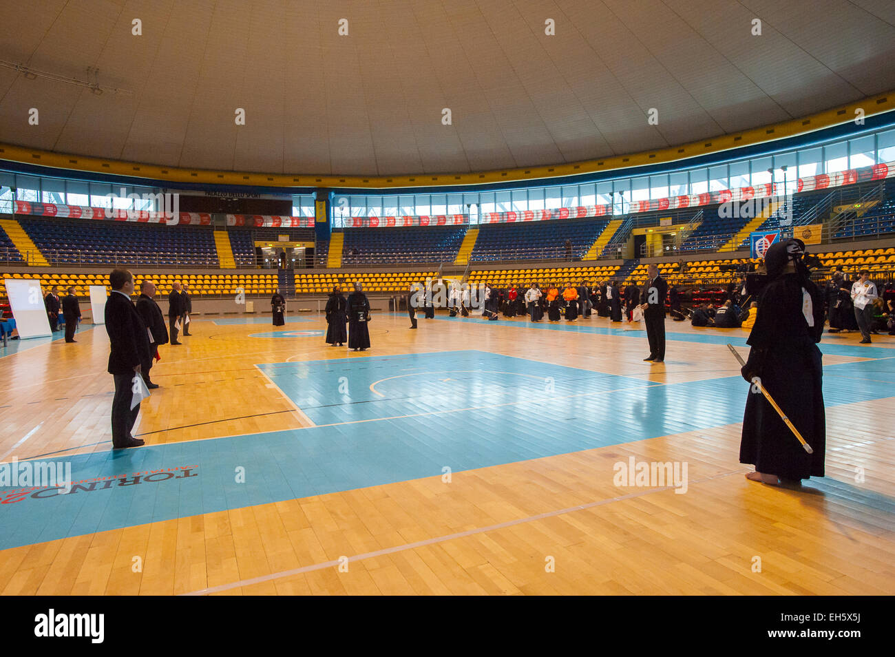 Il Piemonte, Torino, Italia. Il 7 marzo 2015. Italian Cik Kendo Championships individuale - Inizio competizioni Credito: Davvero Facile Star/Alamy Live News Foto Stock