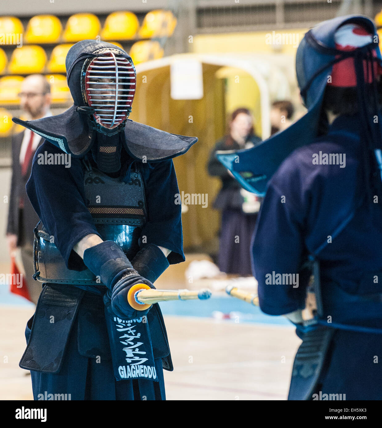 Il Piemonte, Torino, Italia. Il 7 marzo 2015. Italian Cik Kendo Championships individuale - Inizio competizioni Credito: Davvero Facile Star/Alamy Live News Foto Stock