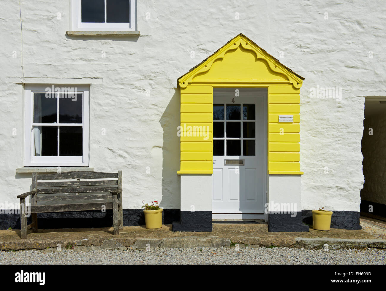Cottage in Charlestown, Cornwall, England Regno Unito Foto Stock