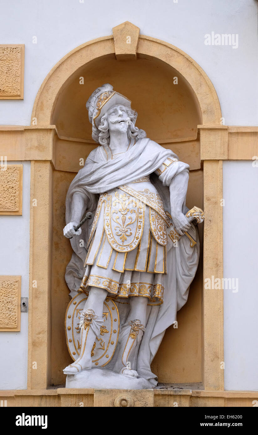 Marte, il dio romano della guerra, Arsenal (Zeughaus) centro storico sono classificati come patrimonio mondiale dall' UNESCO in Graz, Stiria, Austria Foto Stock