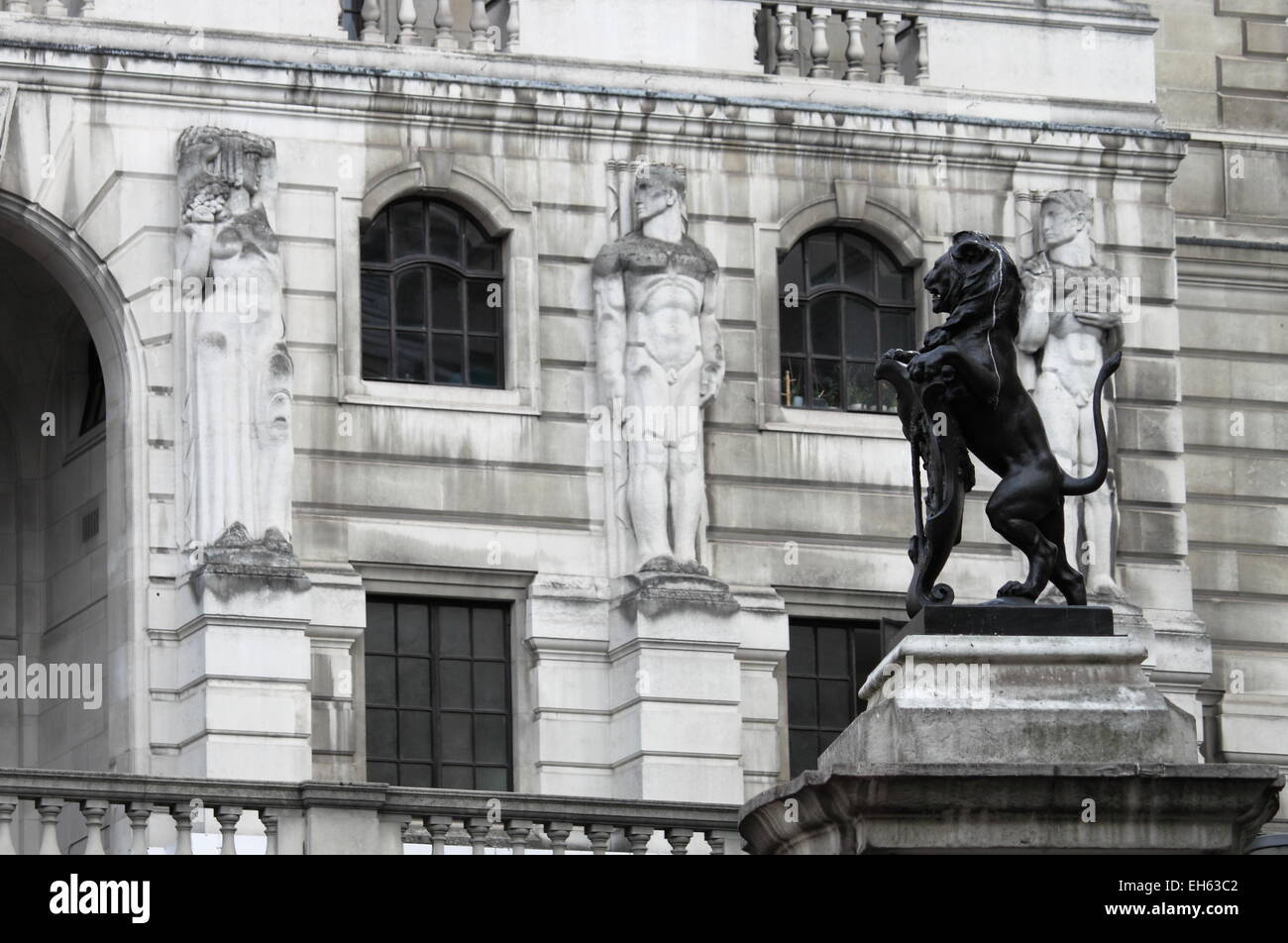 Primo piano del memoriale di guerra presso la Banca d'Inghilterra. Londra, Regno Unito Foto Stock