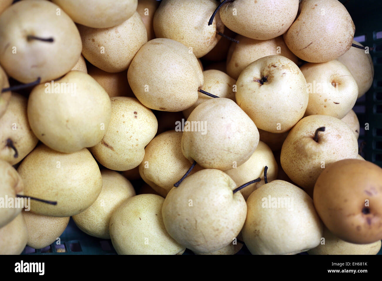 La messa a fuoco in cinese freschi frutti di pera è un alimento sano. Foto Stock