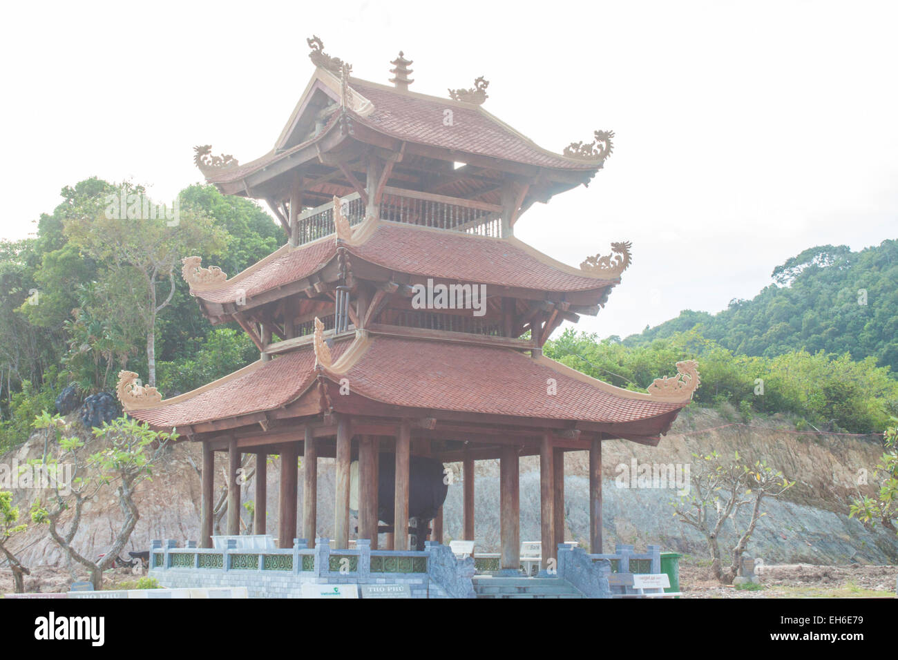 Uno storico tempio vietnamita, a Phu Quoc Vietnam Foto Stock