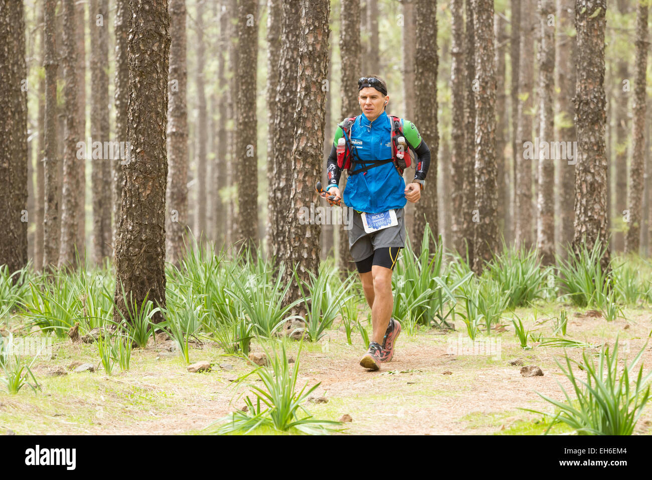 Concorrenti nel fitto 125km 2015 North Face Transgrancanaria ultra-trail  gara. Isole Canarie Spagna Foto stock - Alamy