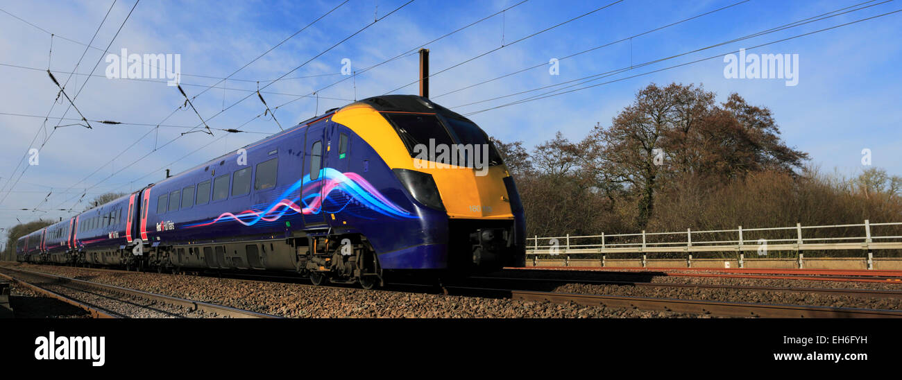 59907, 180 Zephyr classe, treni di scafo società operativa, alta velocità treno diesel, East Coast Main Line Railway, Peterborough, Cam Foto Stock