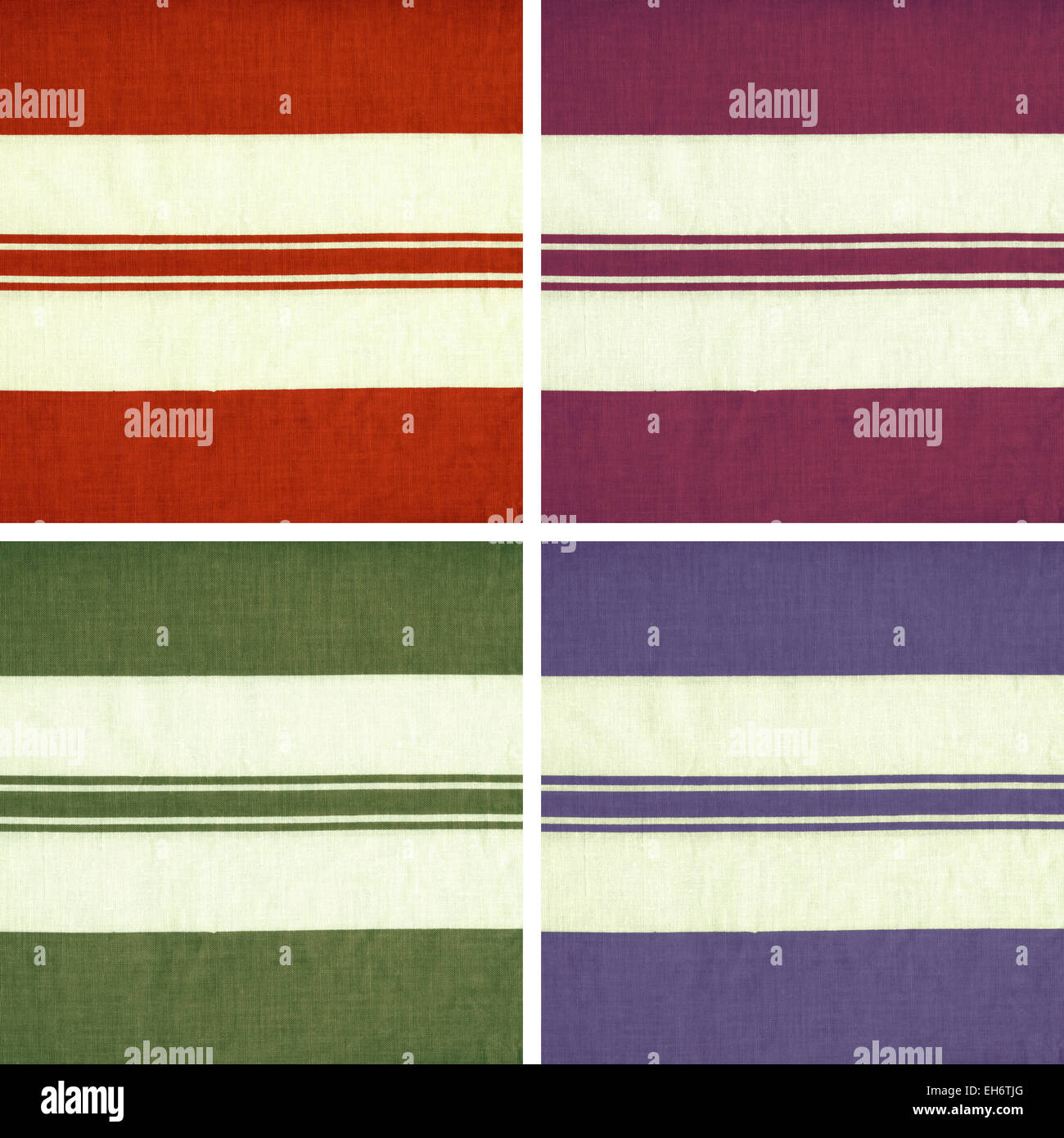 Raccolta di strisce colorate tessuto texture Foto Stock