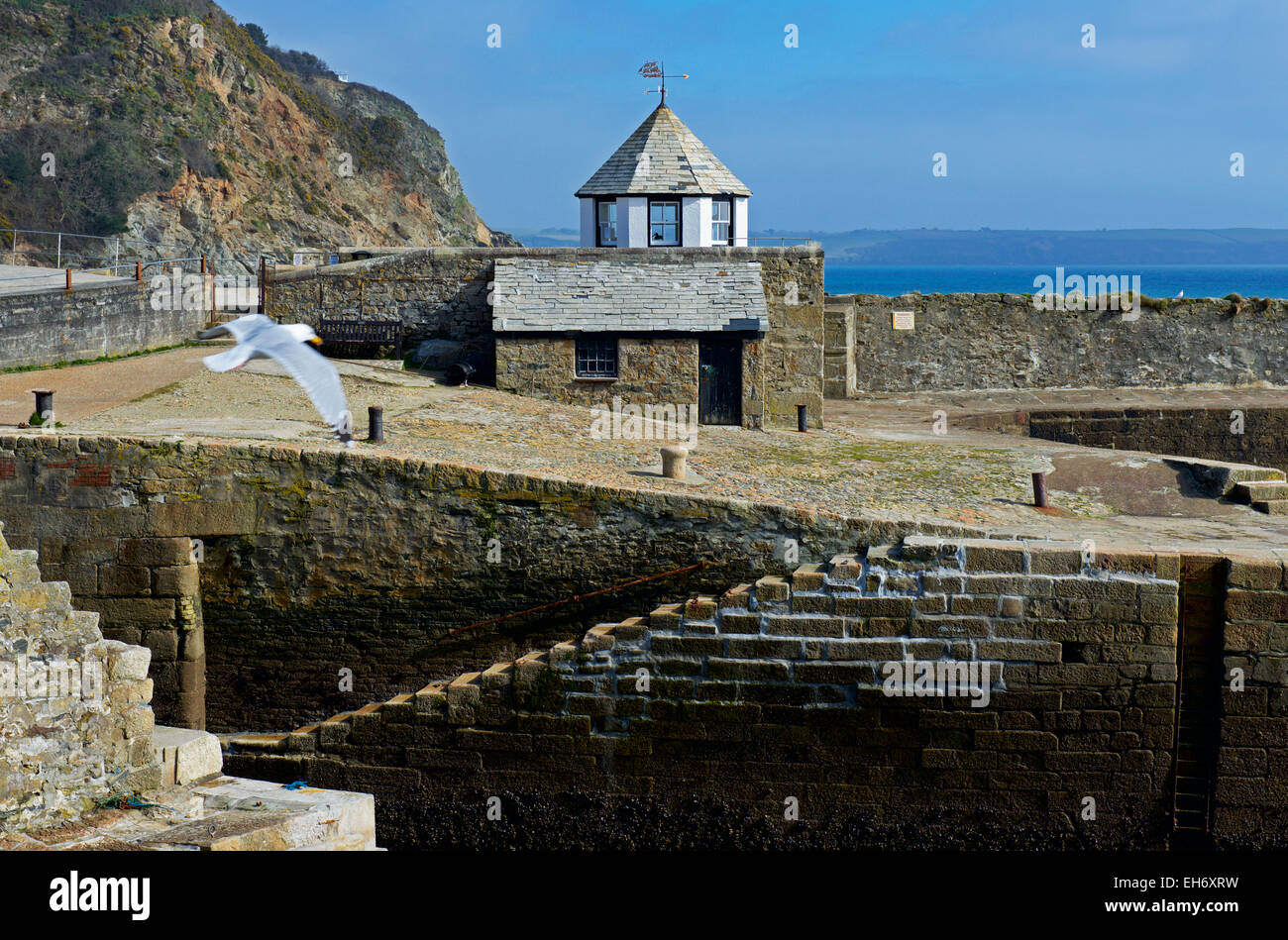 La banchina del porto di Charlestown, Cornwall, England Regno Unito Foto Stock