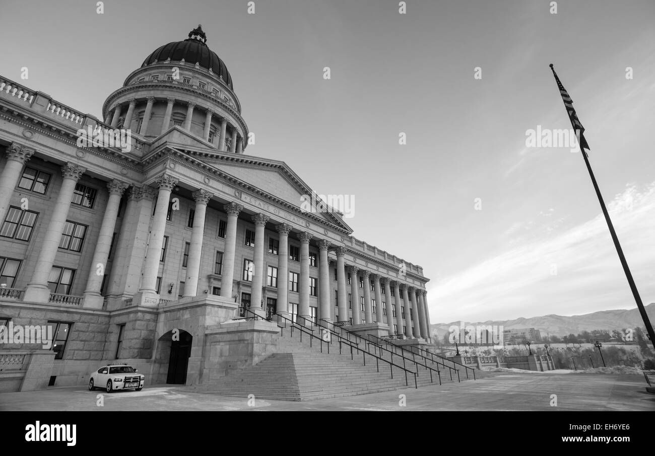 Massa congelata al di fuori dell'Utah sede del governo Foto Stock