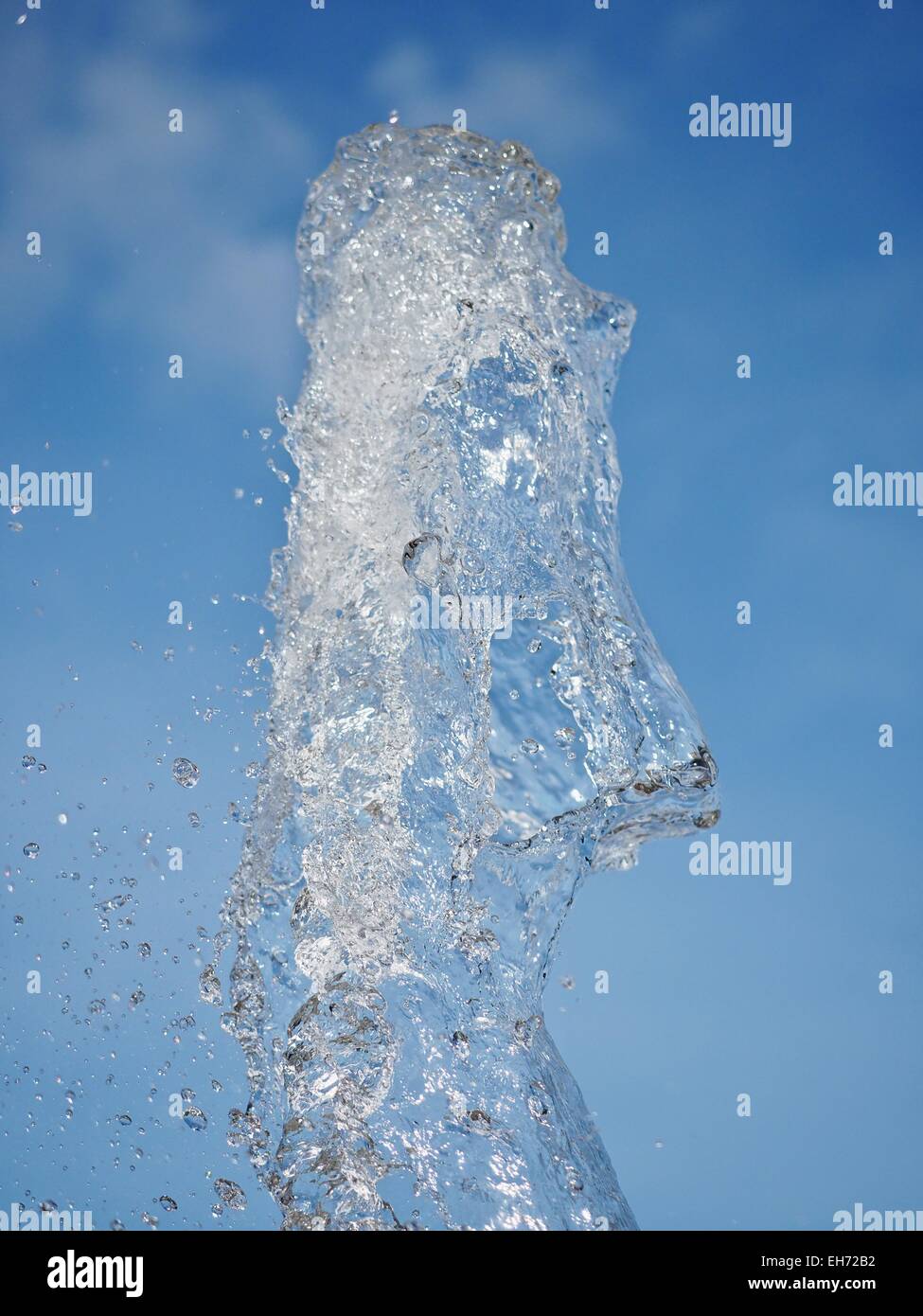 Una faccia forma di acqua Foto Stock